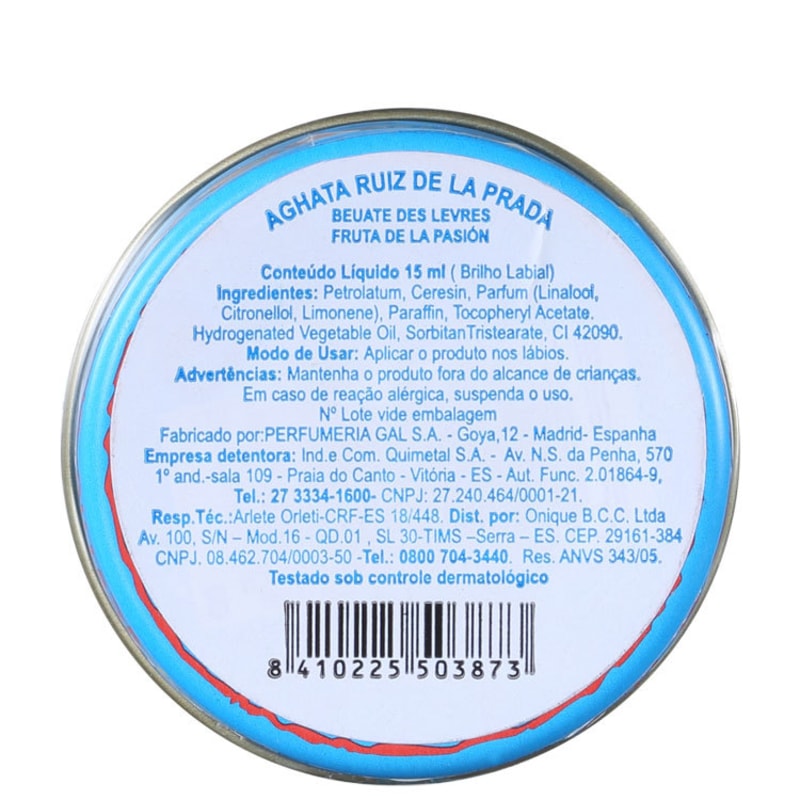 Agatha Ruiz de La Prada Beauté Des Lèvres Fruta de La Pasíon - Brilho Labial 15ml