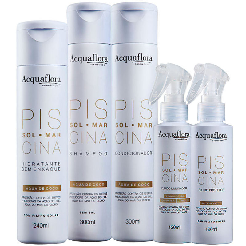Acquaflora Sol Mar Piscina Protetor Iluminador Hidratante Kit (5 Produtos)