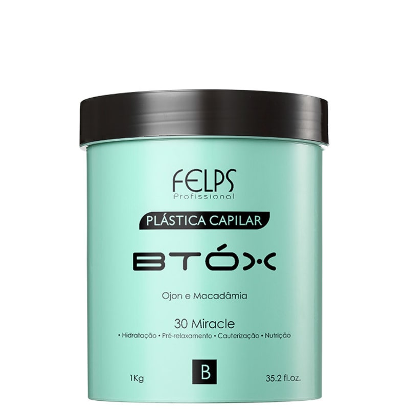 Felps Profissional Plástica Capilar Btóx 30 Miracle - Redutor de Volume 1000g