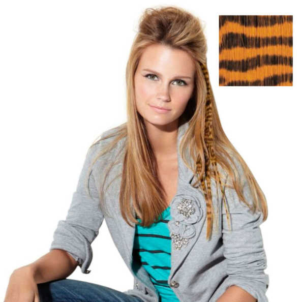 Hairdo Clip-In Animal Print Ginger Tiger - Mecha Lisa Ruiva Estampada 40Cm