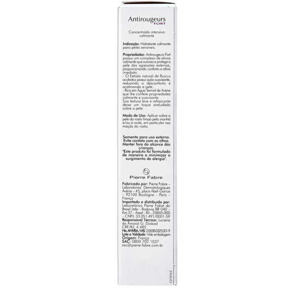 Avène Antirougeurs Fort Sain Concentré Rougeurs Installées - Creme Antivermelhidão 30ml