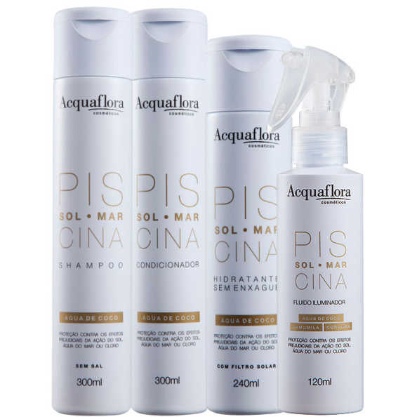 Acquaflora Sol Mar Piscina Leave-In Kit Iluminador (4 Produtos)