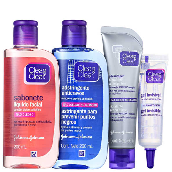 Clean & Clear Antiespinha e Anticravos Kit (4 Produtos)