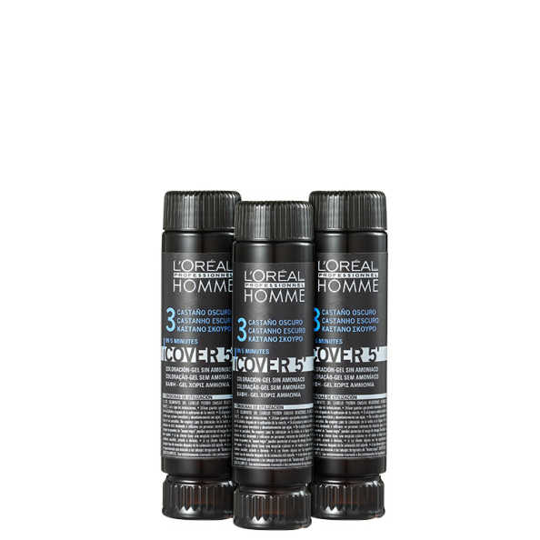 L'Oréal Professionnel Homme Cover 5 Castanho Escuro 3 - Coloração 3x50ml