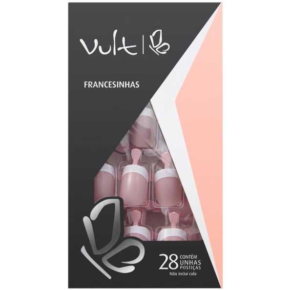 Vult Francesinha Rosa Média - Unhas Postiças (28 unidades)